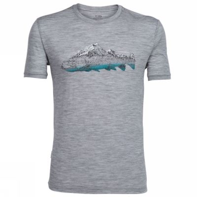 Crew Icebreaker Tech Lite Manga Corta Fin Peaks Hombre Gris - Chile GKL782930